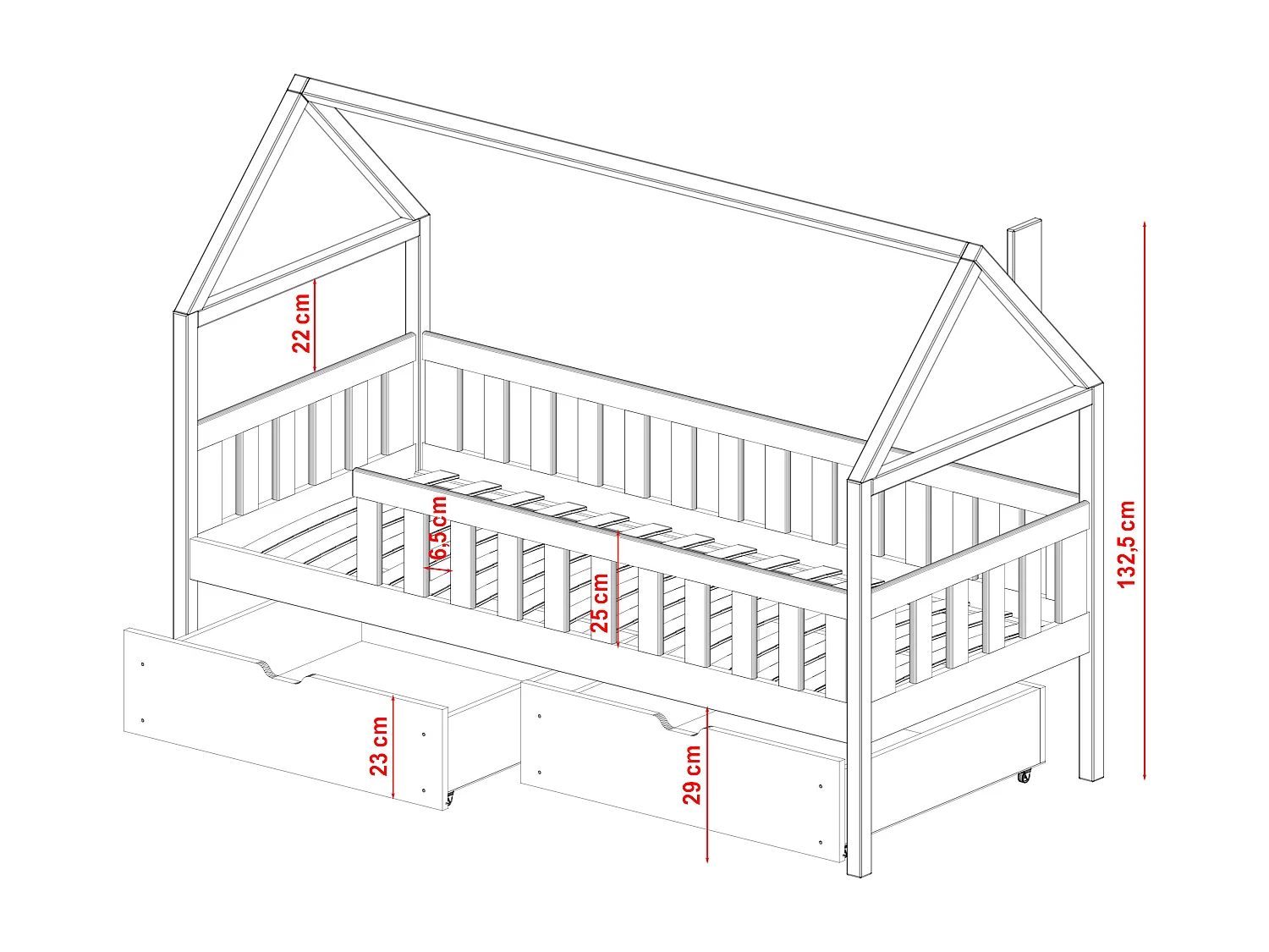 Huisbed DOMI HB005 90x200 cm Beige