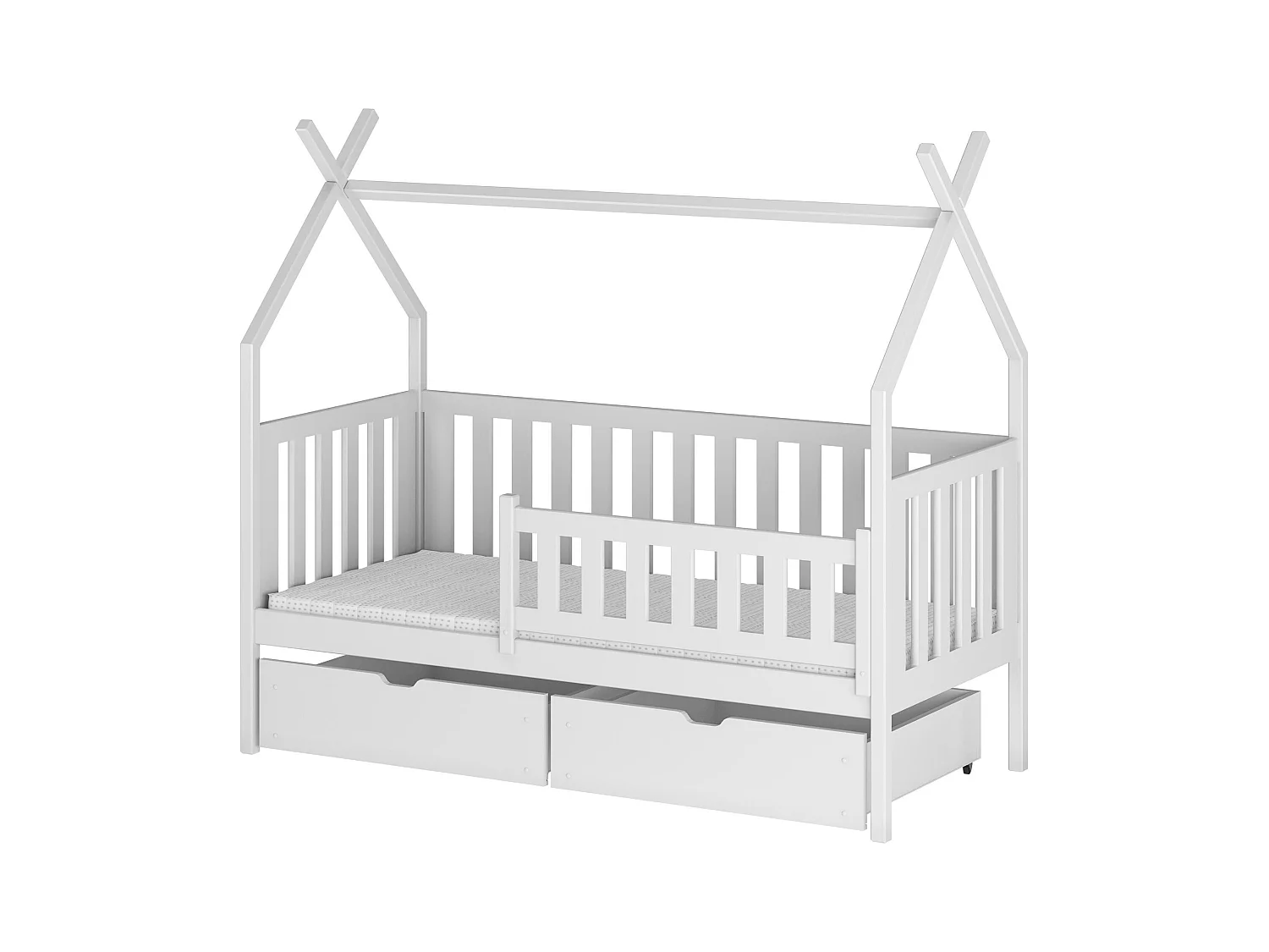 Lit cabane SIMBA HB005 90x200 cm Blanc