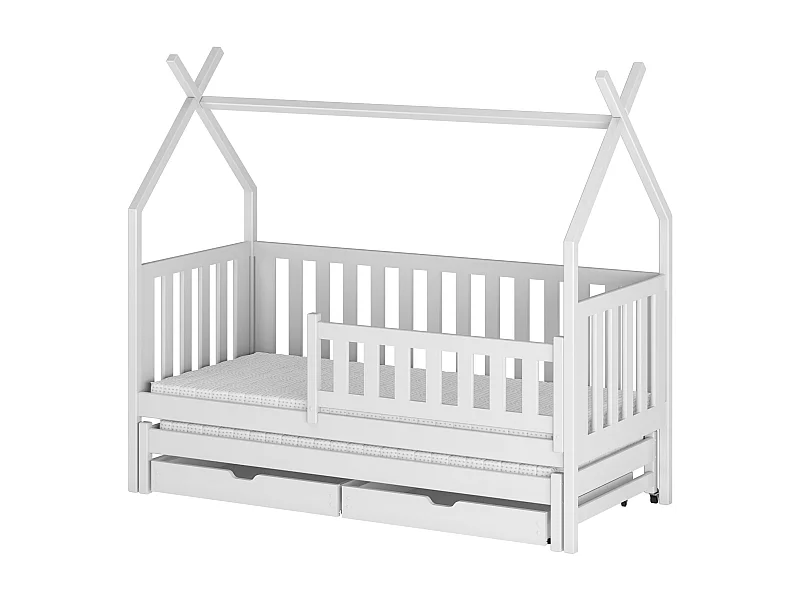 Letto capanna TYTUS HB004 90x190 cm Bianco