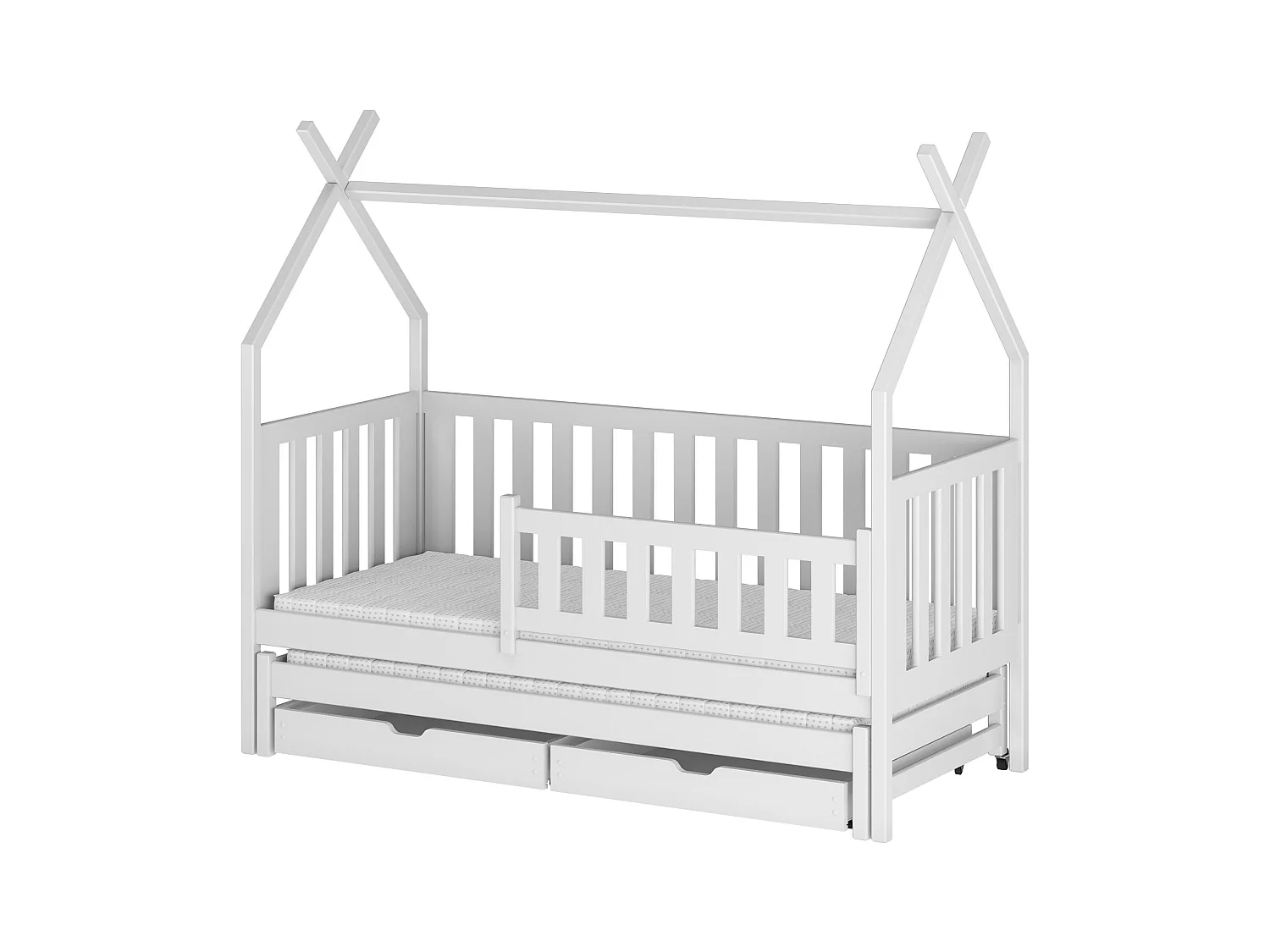 Lit cabane TYTUS HB004 90x190 cm Blanc