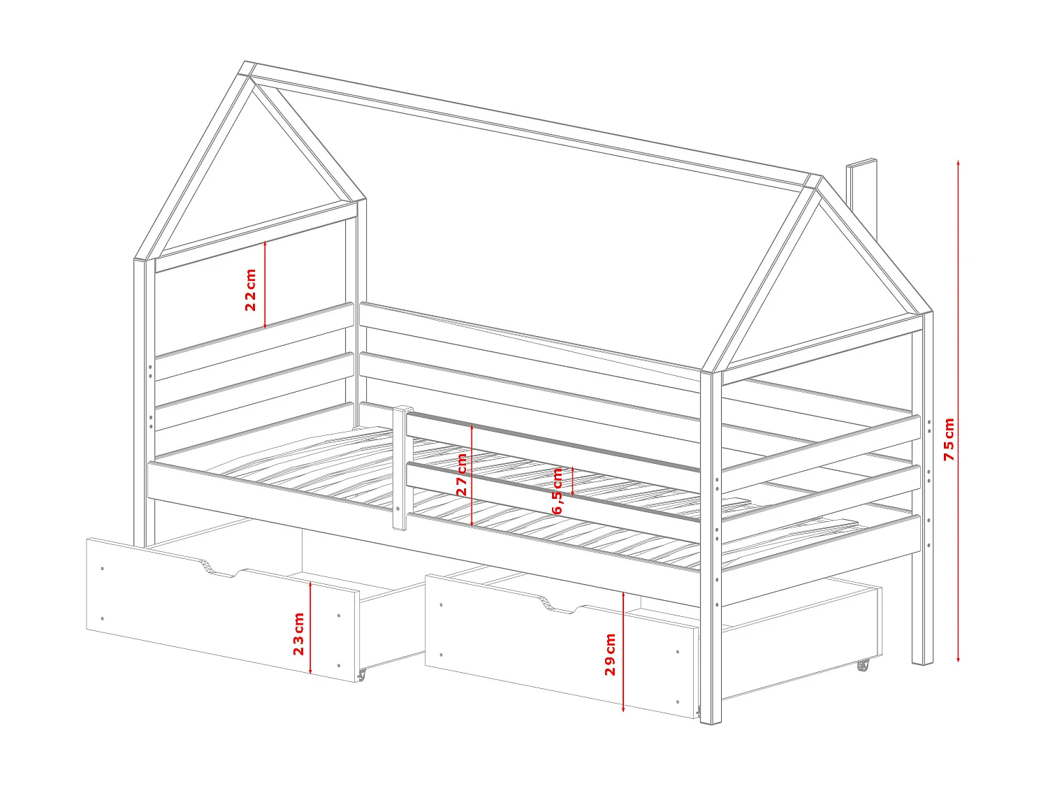 Huisbed ARON HB005 90x200 cm Beige