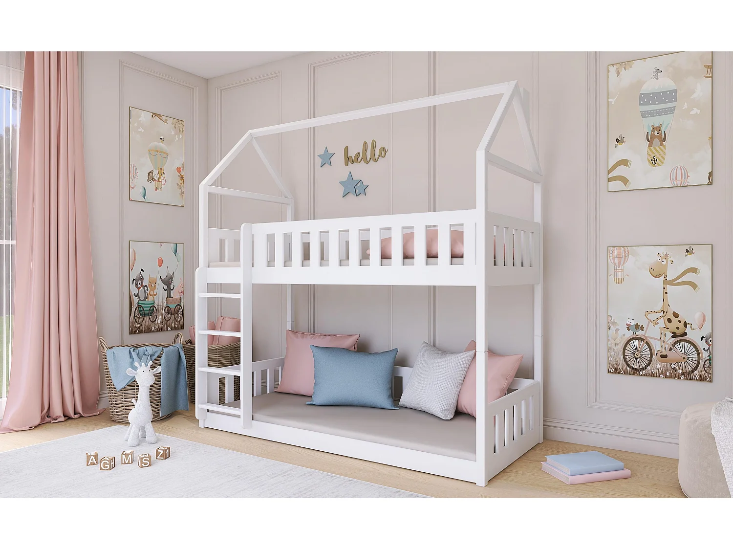 Estrutura cama infantil POLA HB002 80x180 cm Branco