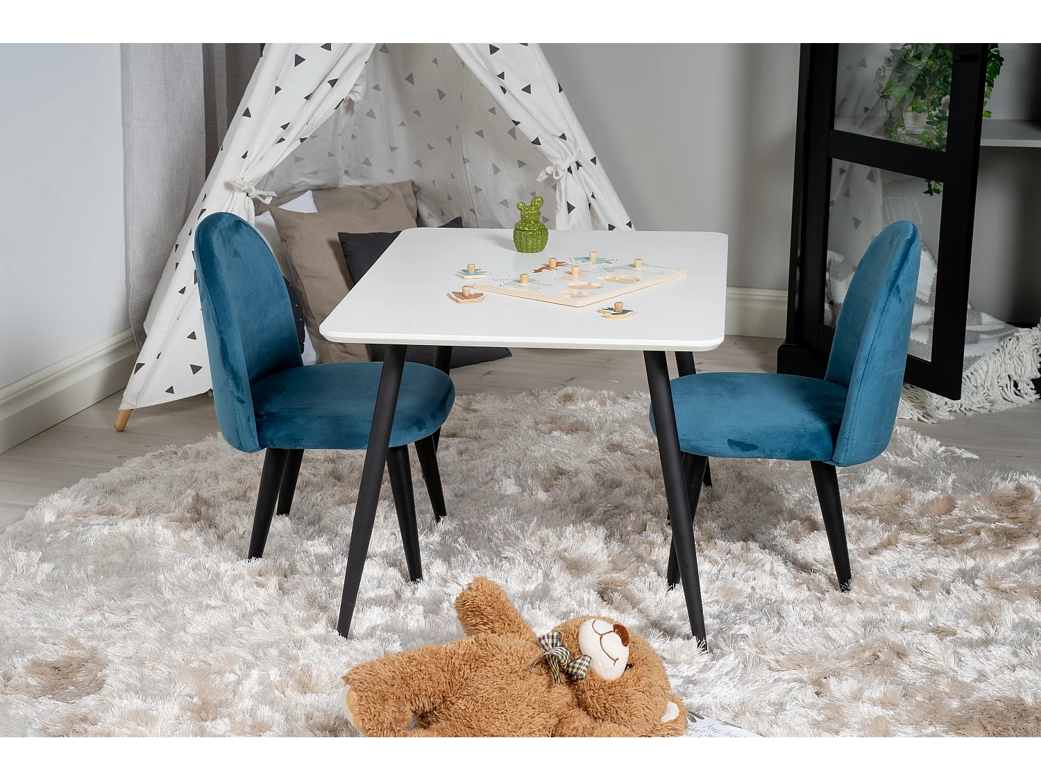 Chaise Enfant VELVET KC 1NOS 40x42x61 Bleu