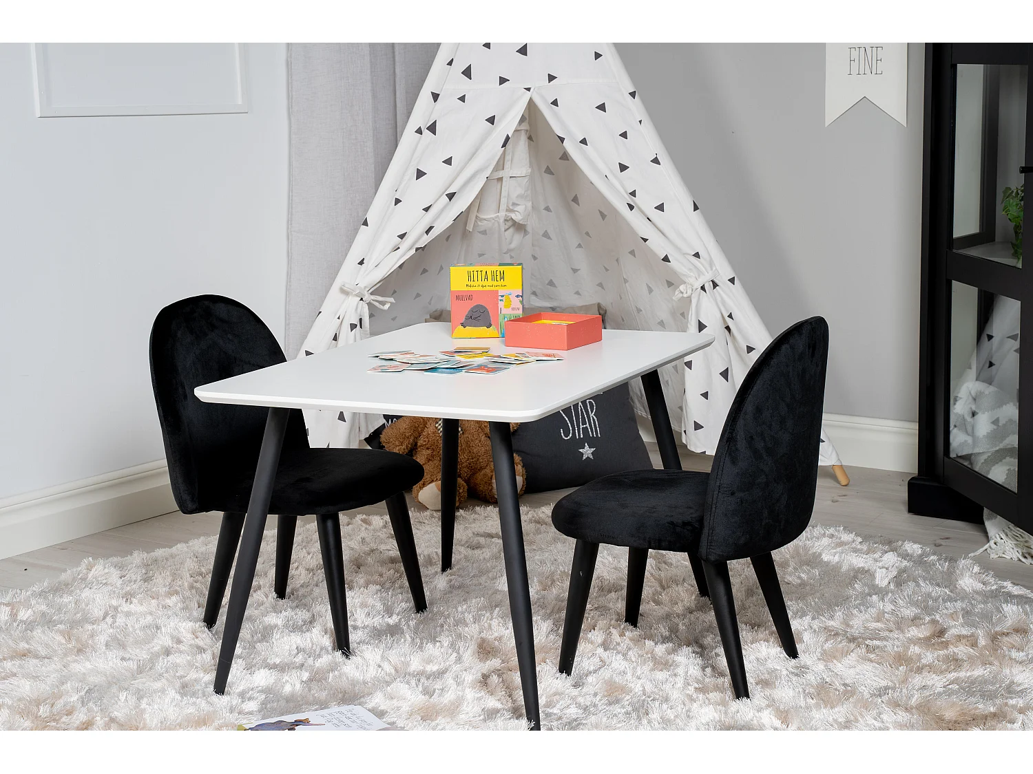 Chaise Enfant VELVET KC 1NOS 40x42x60 Noir