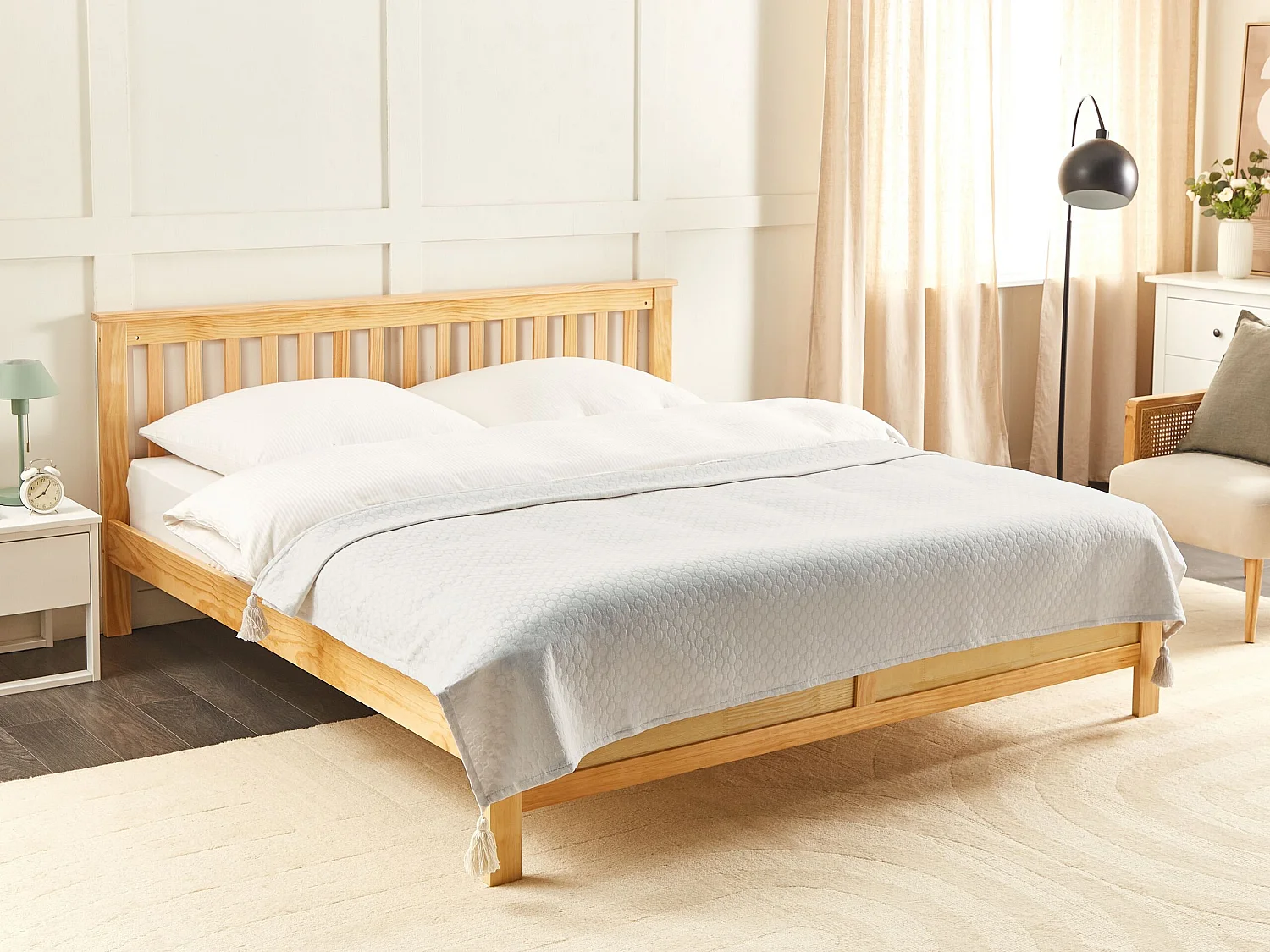 Tagesdecke LINDULA Baumwolle 200 x 220 cm Cremeweiss