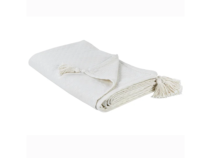 Tagesdecke LINDULA Baumwolle 200 x 220 cm Cremeweiss