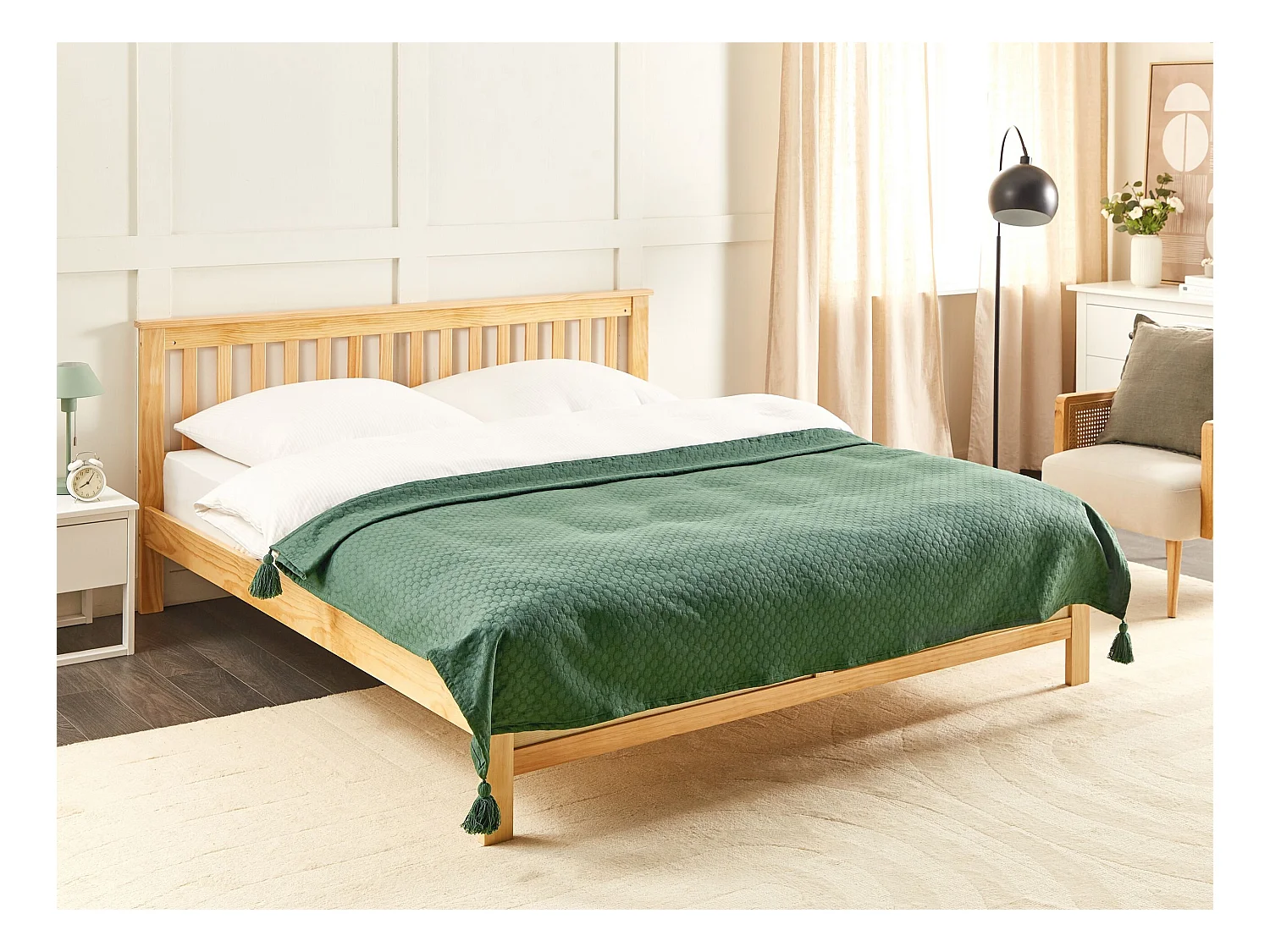 Couvre-lits LINDULA Coton 150 x 200 cm Vert