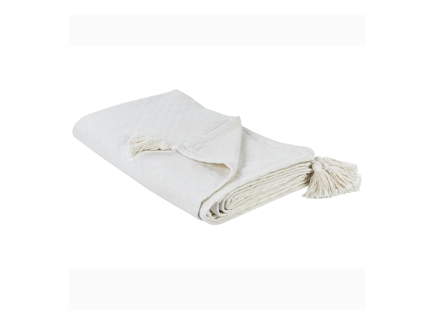 Couvre-lits LINDULA Coton 150 x 200 cm Blanc cassé