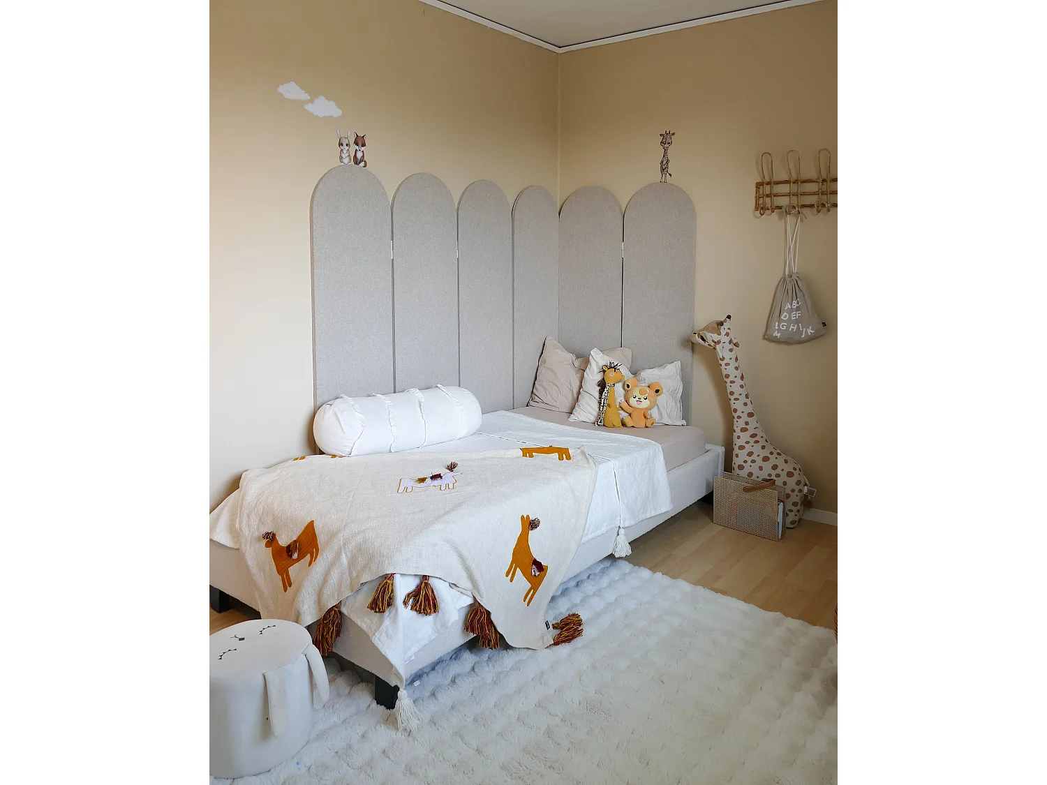 Couvre-lits LINDULA Coton 150 x 200 cm Blanc cassé