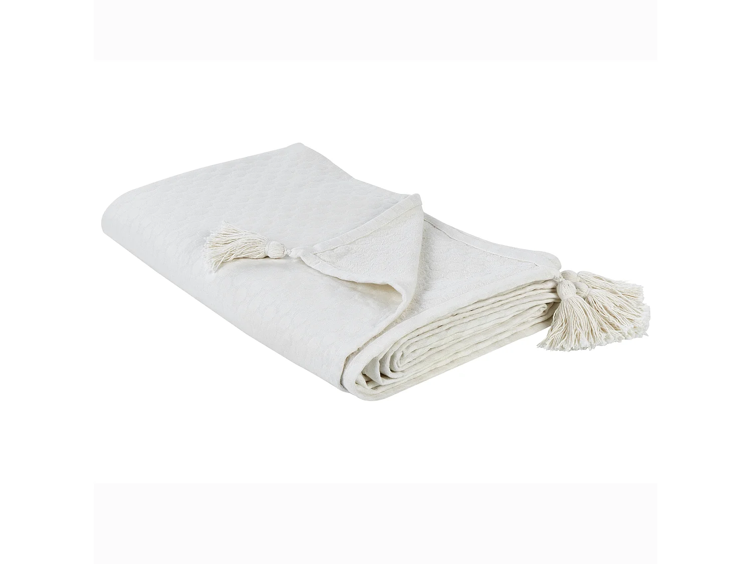 Colcha LINDULA Algodão 150 x 200 cm Branco creme