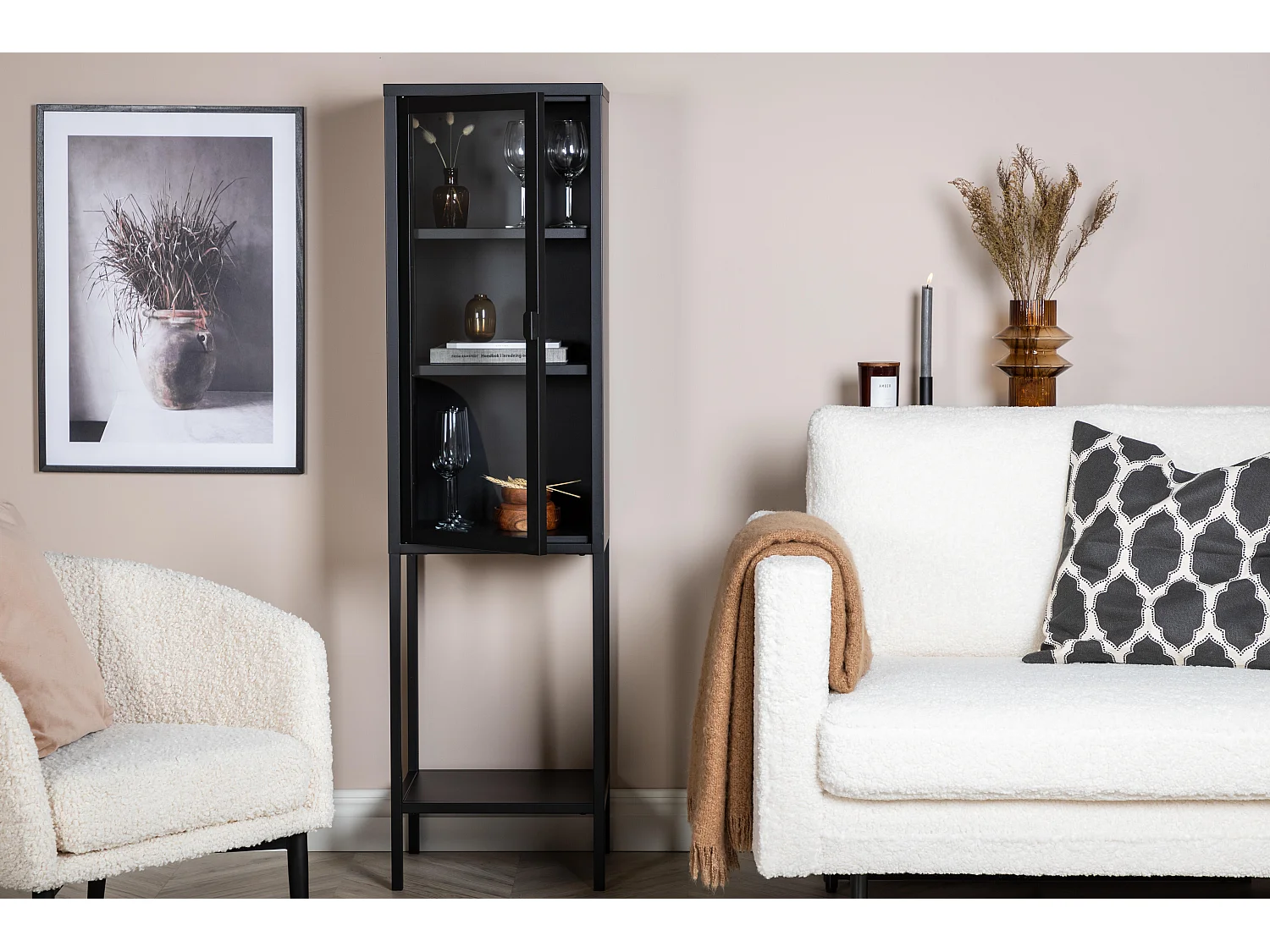 Vitrinekast MISHA SC41 1D 41x35x150 Zwart