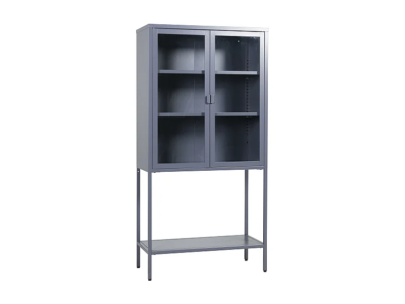 Vitrine MISHA SC75 2D 75x35x150 Cinzento
