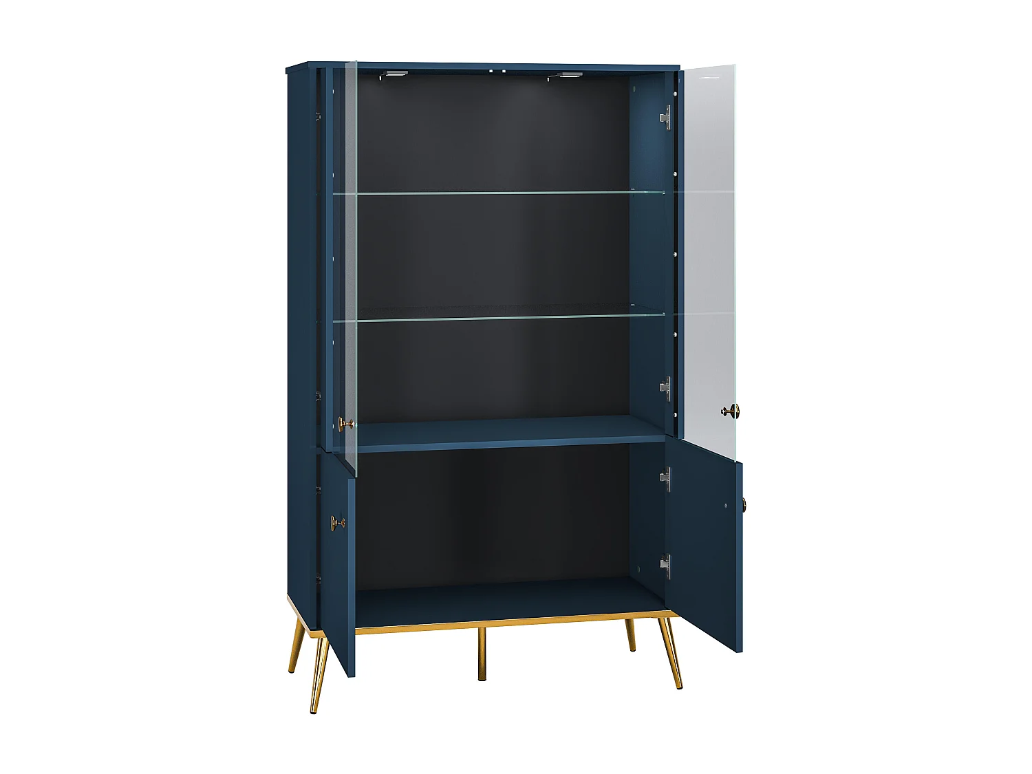 Vitrine MARINE SC92 4D 92x40x152 Bleu