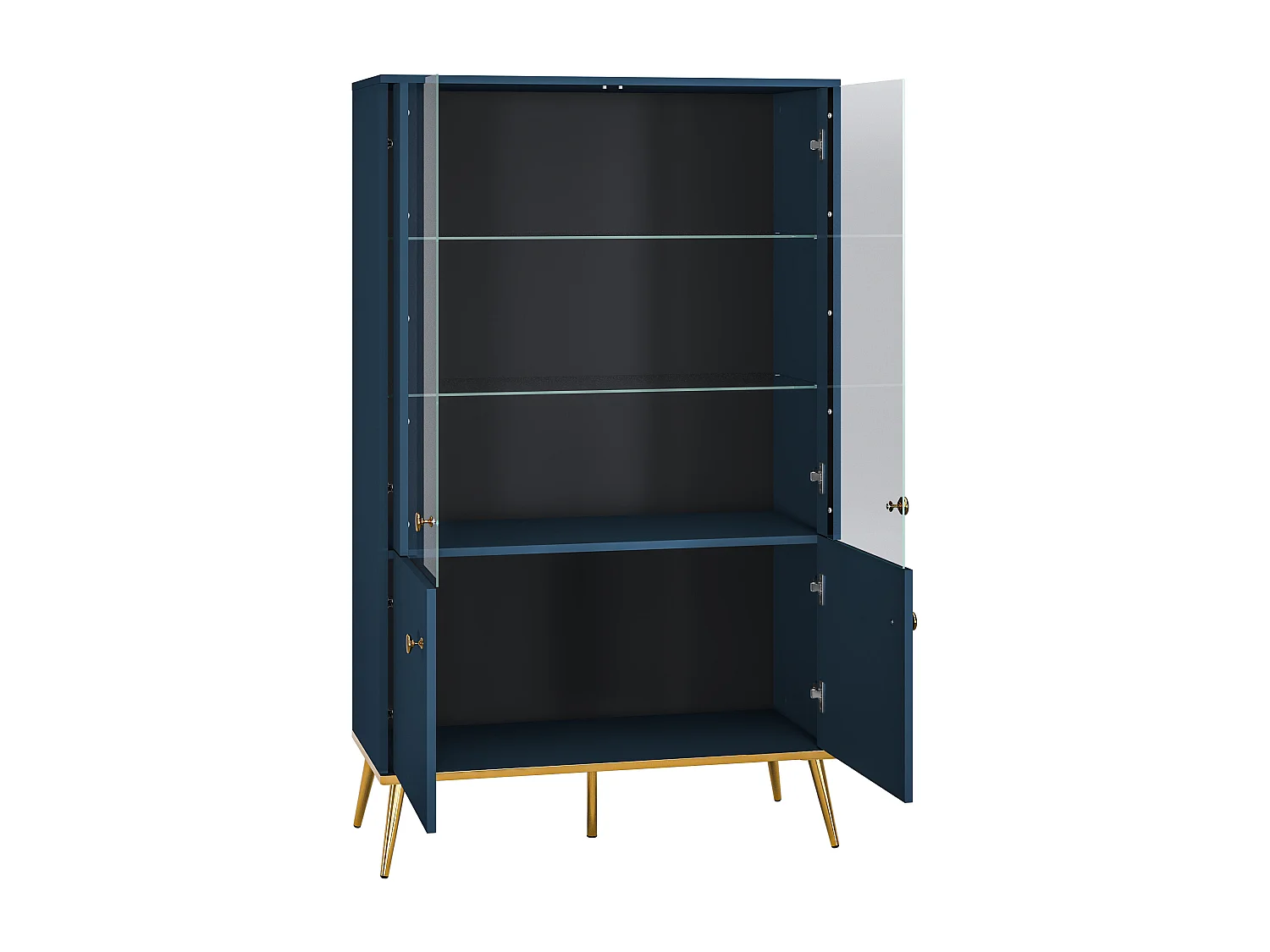 Vitrine MARINE SC92 4D 92x40x152 Bleu