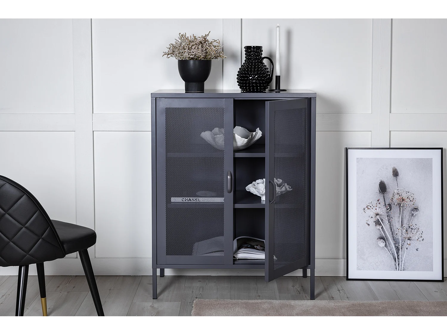 Vitrinekast MISHA SC80 2D 80x40x102 Grijs