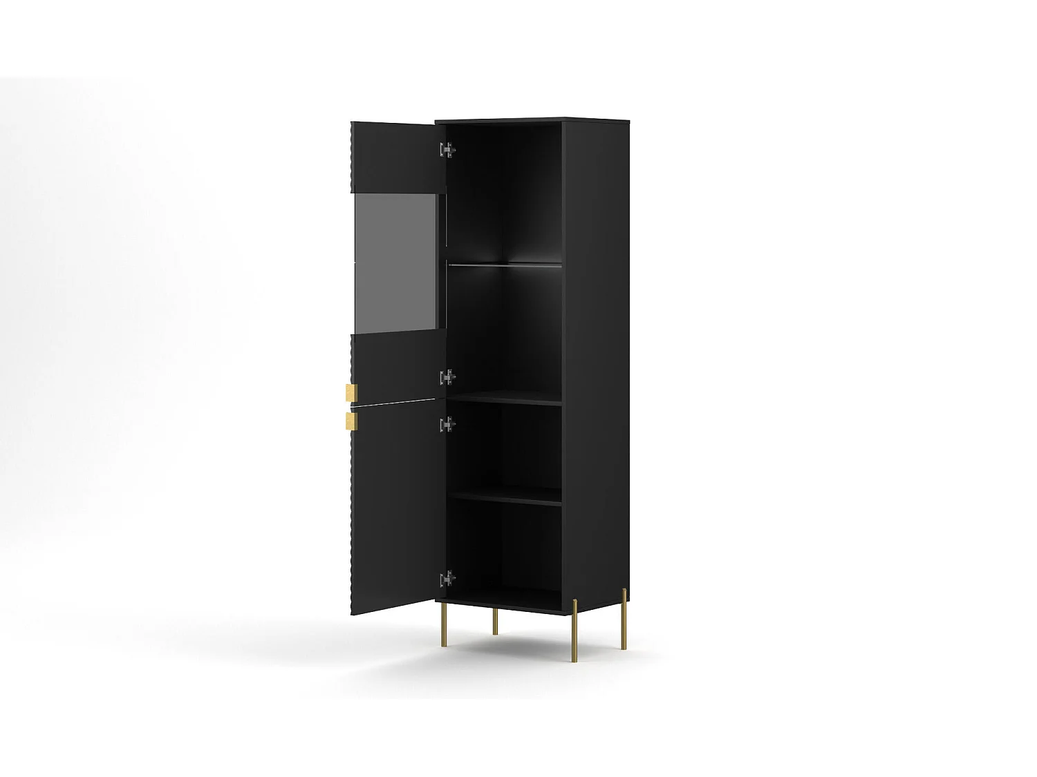 Vitrinekast DIAMO SC54 2D 54x42x190 Zwart