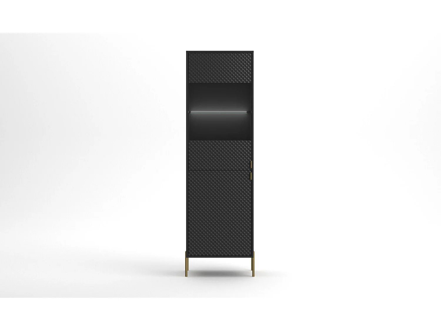 Vitrinekast DIAMO SC54 2D 54x42x190 Zwart