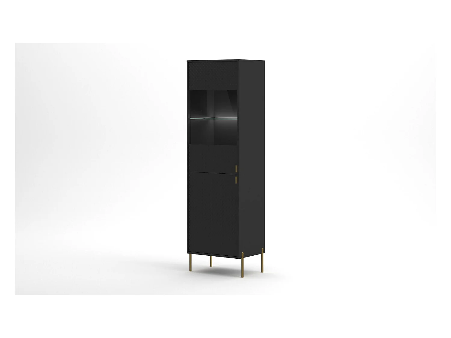 Vitrinekast DIAMO SC54 2D 54x42x190 Zwart