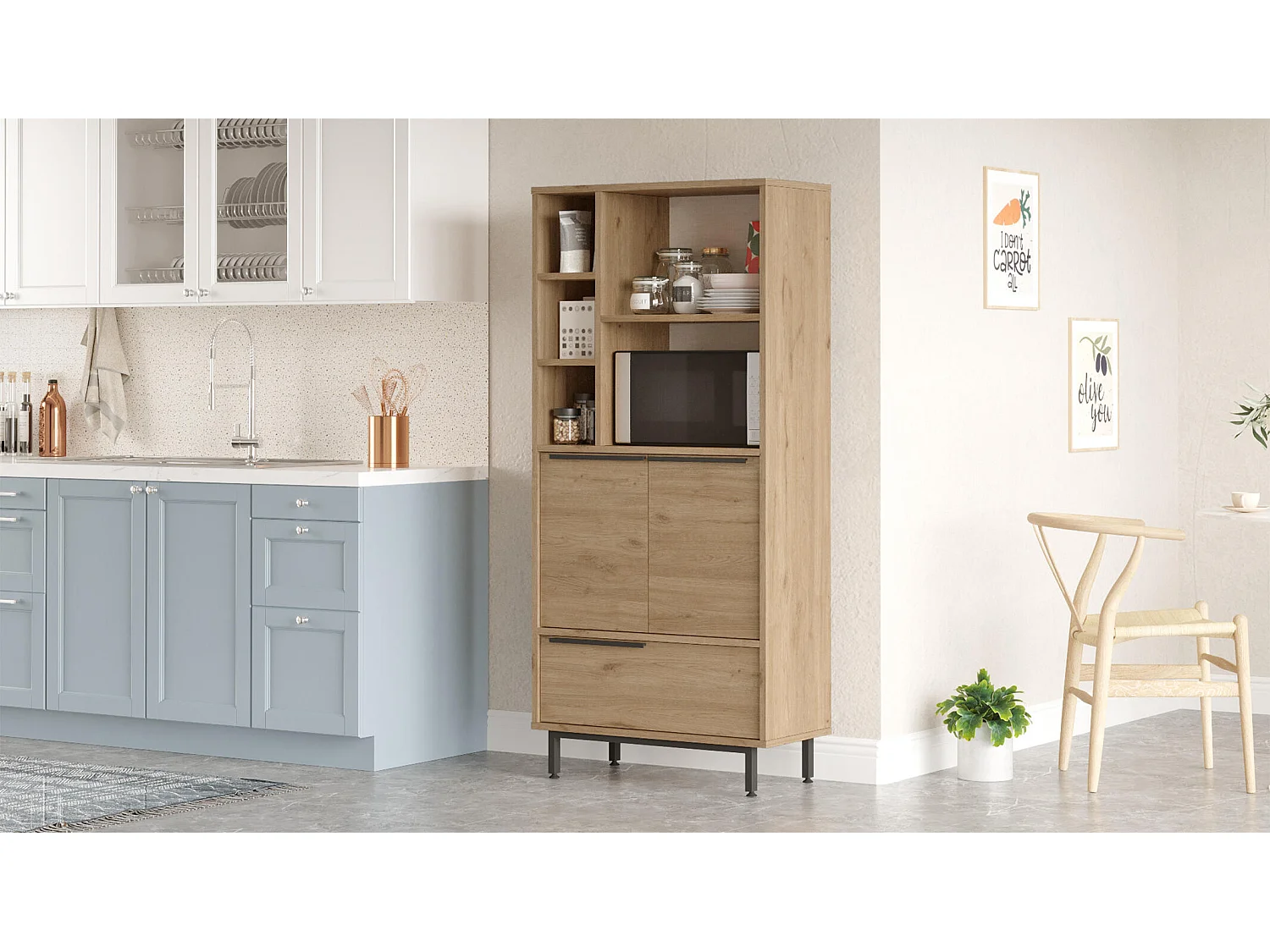 Vitrine OCEAN SC75 3D 75x36x162 Naturel