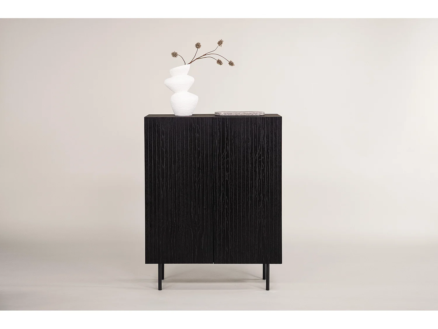 Vitrinekast BJÖRKÖN SC80 2D 80x30x103 Zwart