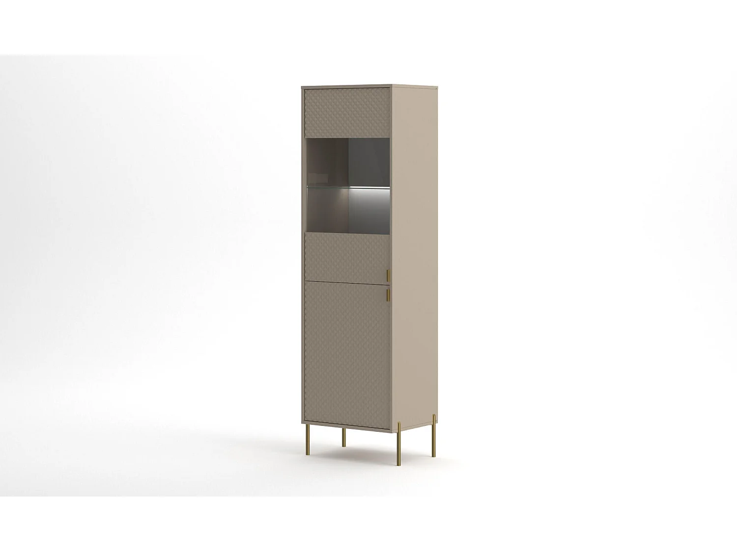 Vitrinekast DIAMO SC54 2D 54x42x190 Beige