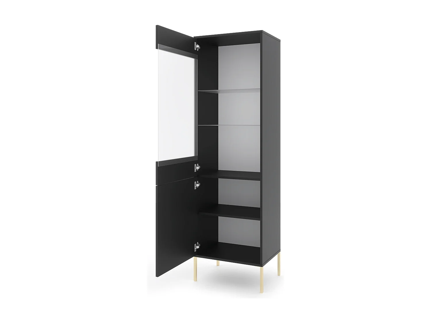 Vitrinekast ISEO SC54 2D 54x39x180 Zwart