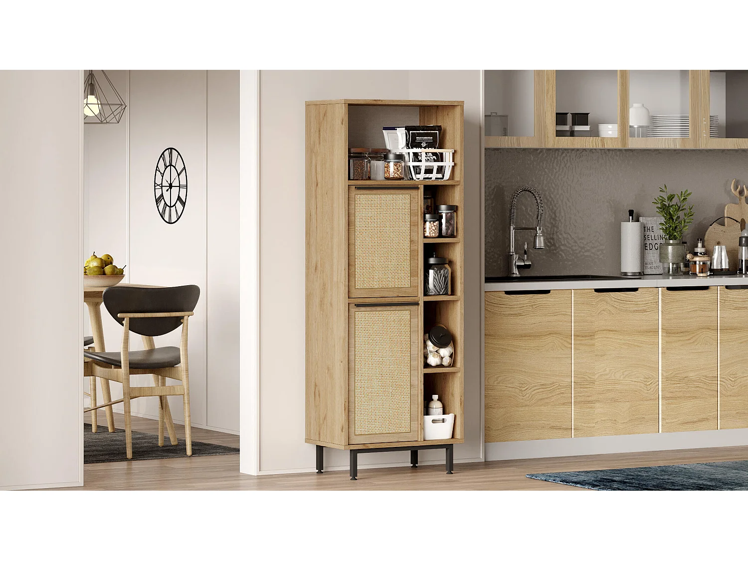 Vitrinekast OCEAN SC60 2D 60x36x162 Lichtbeige