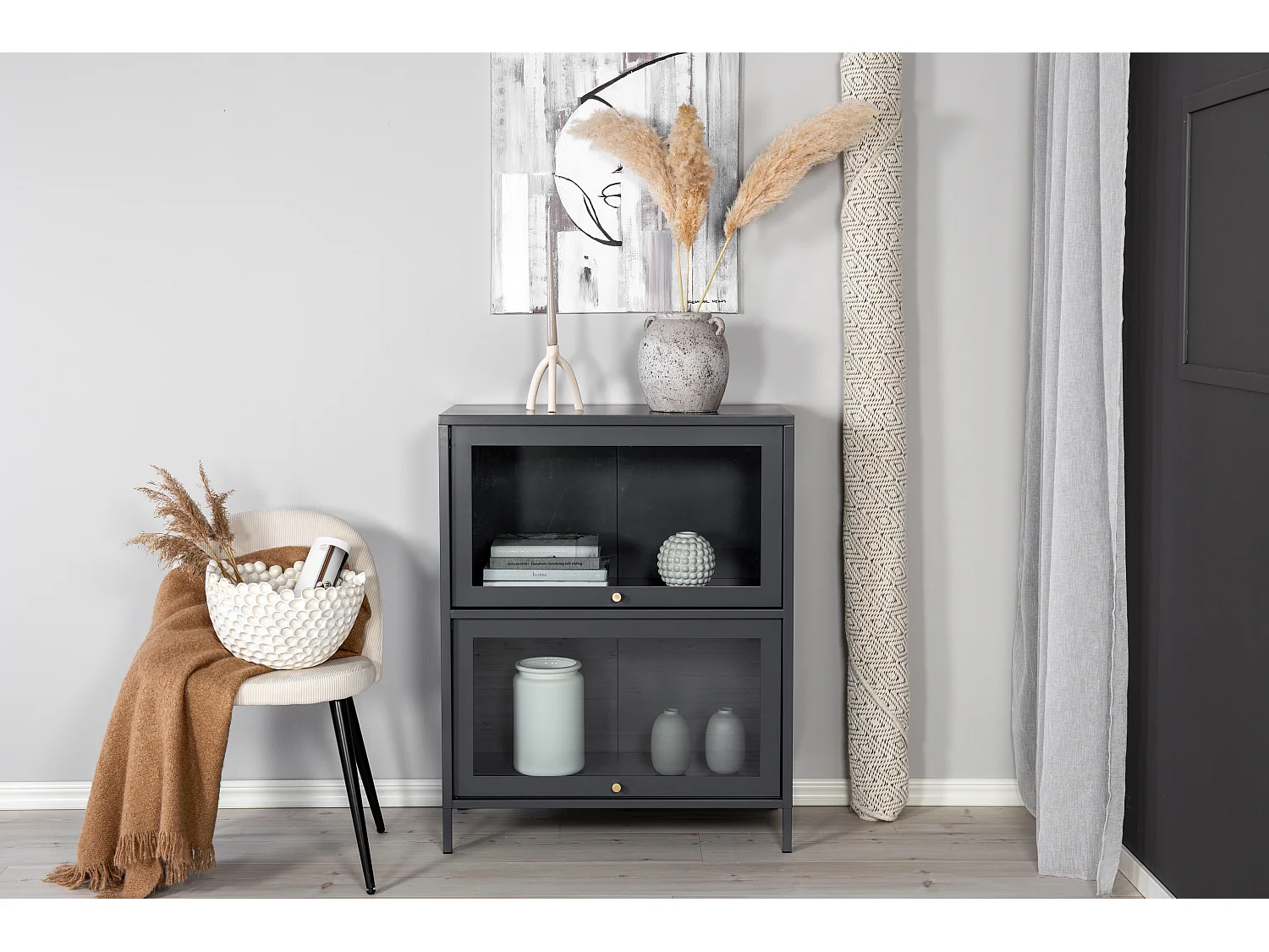 Vitrine BAKAL SC80 2D 80x40x100 Cinzento