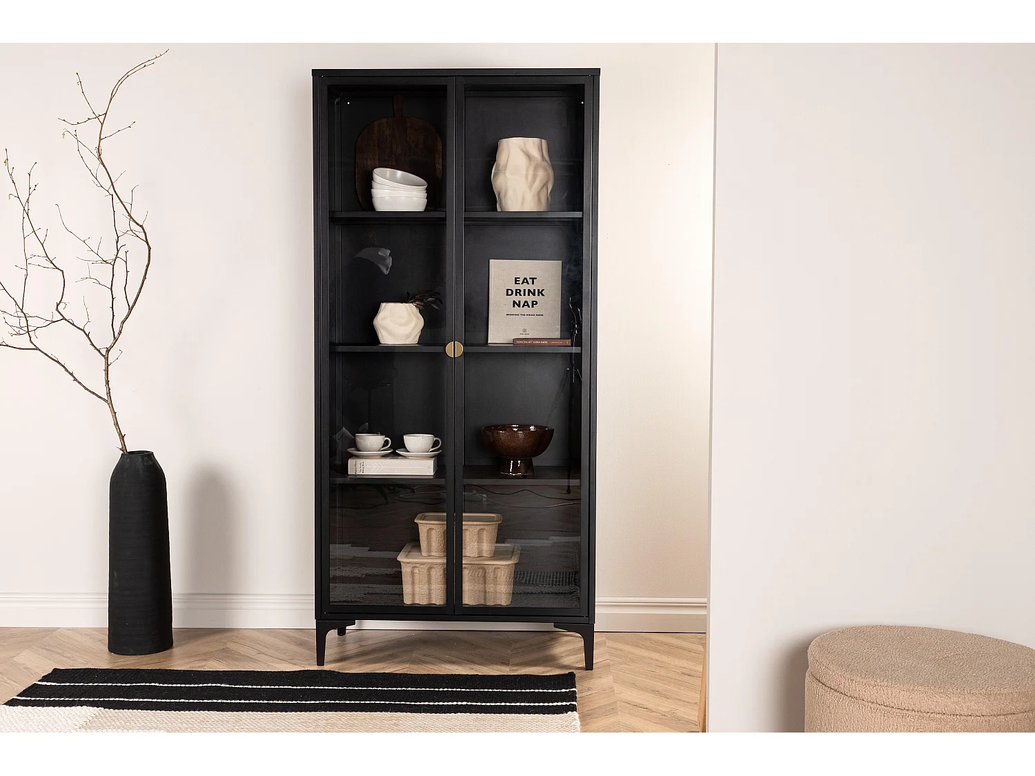 Vitrine PIRING SC90 2D 90x40x190 Preto