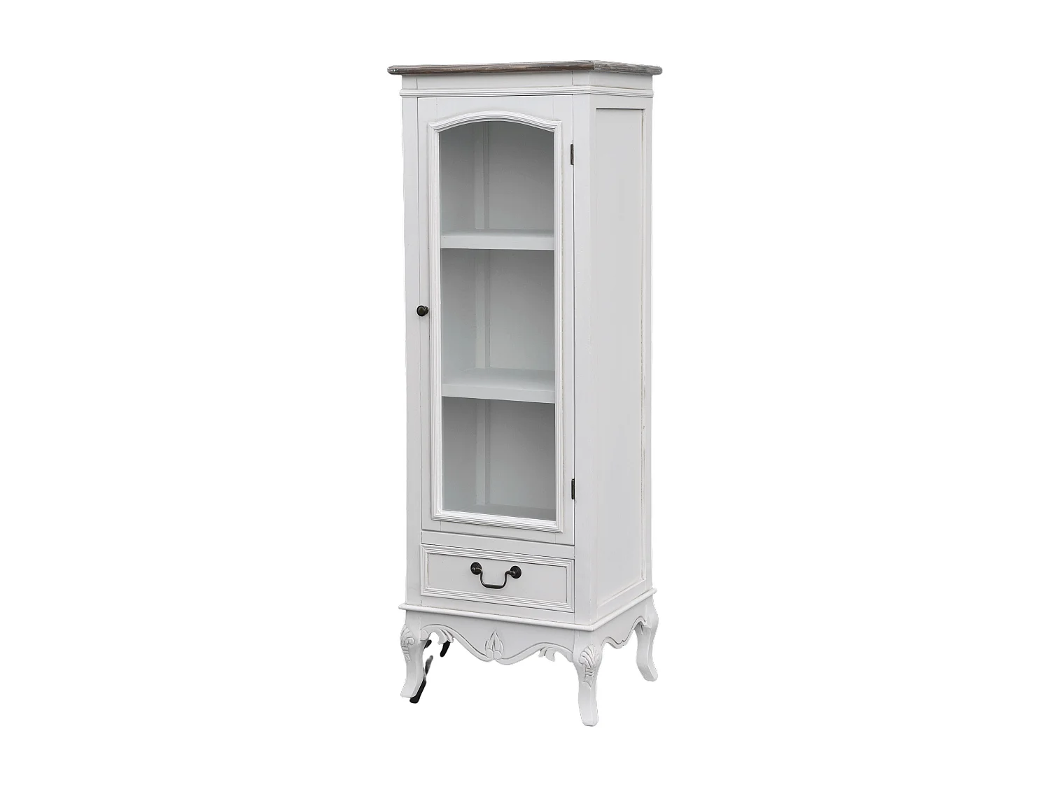 Vitrinekast RIMINI WHITE SC48 1D1D 48x35x133 Wit
