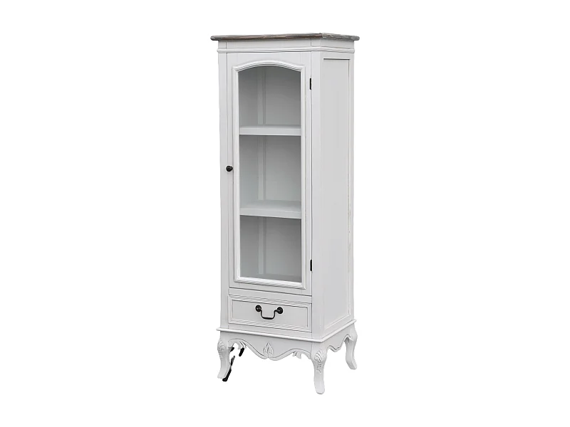 Vitrine RIMINI WHITE SC48 1D1D 48x35x133 Branco