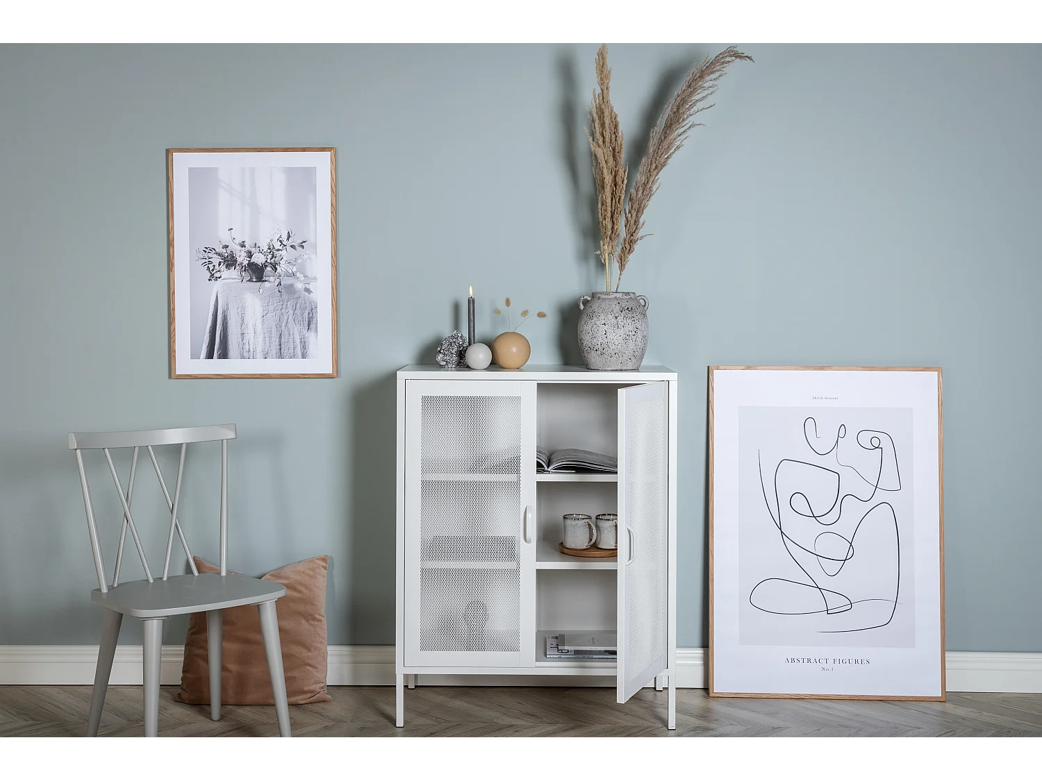 Vitrinekast MISHA SC80 2D 80x40x102 Wit