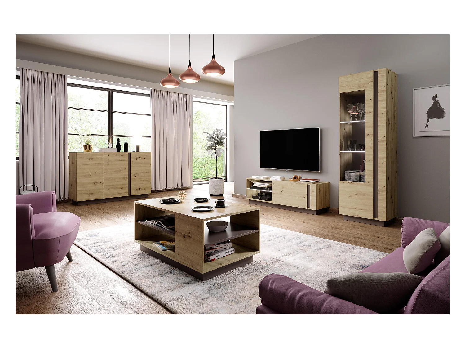 Vitrinekast ARCADE SC60 1D 60x40x194 Beige