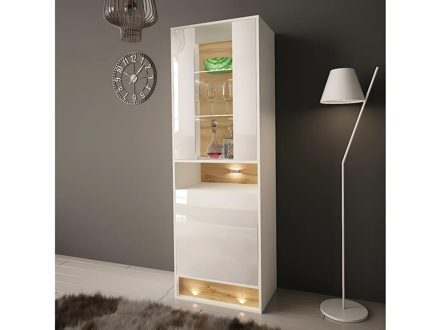 Vitrinekast VISION SC60 2D 60x40x180 Wit