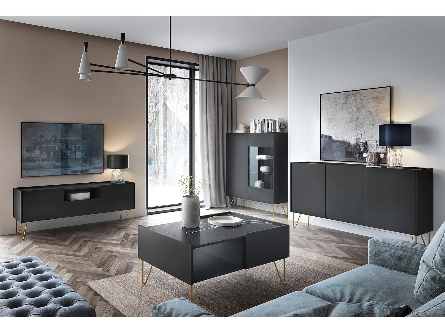 Vetrina HARMONY SC97 2D 97x37x122 Nero