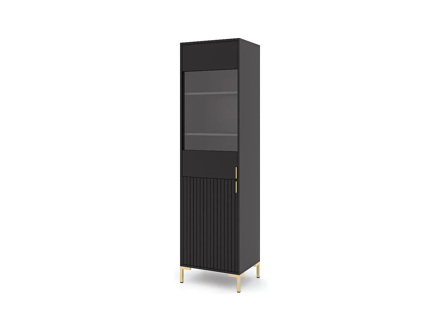 Vitrinekast FLINN SC52 2D 52x40x190 Zwart