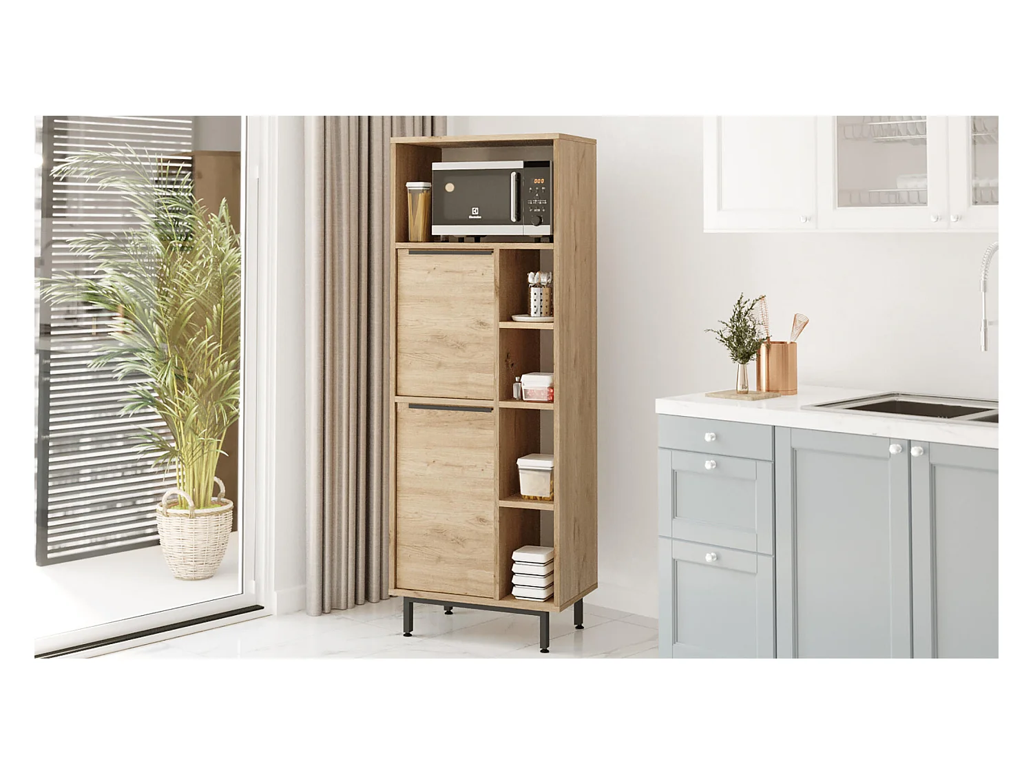 Vitrine OCEAN SC60 2D 60x36x162 Naturel
