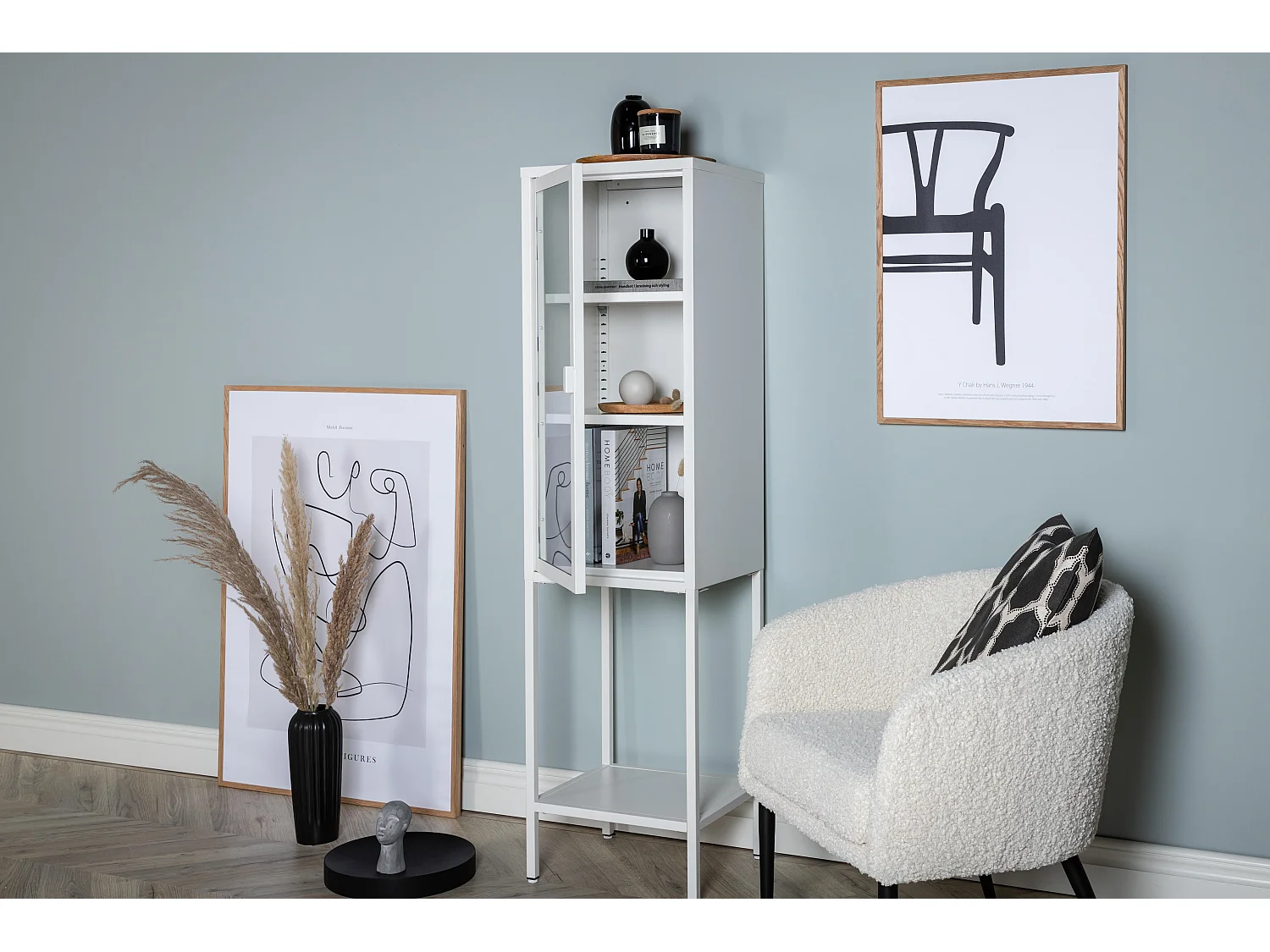 Vitrinekast MISHA SC41 1D 41x35x150 Wit