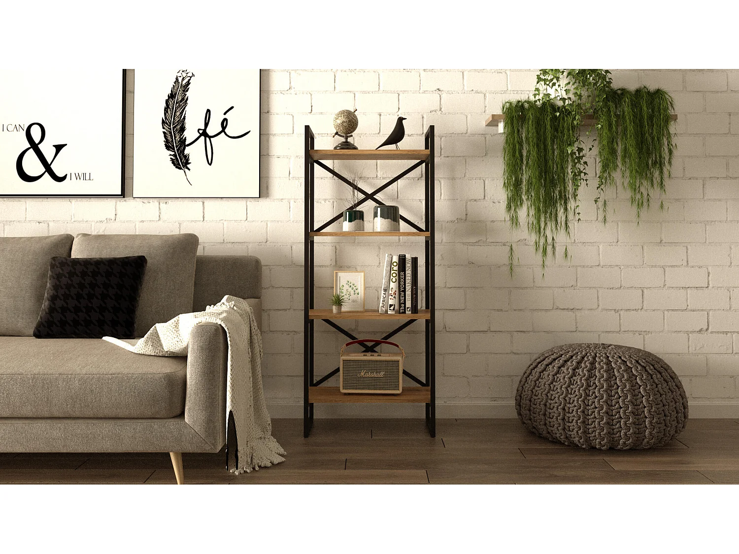 Vitrinekast VOYAGE SC55 55x30x138 Beige