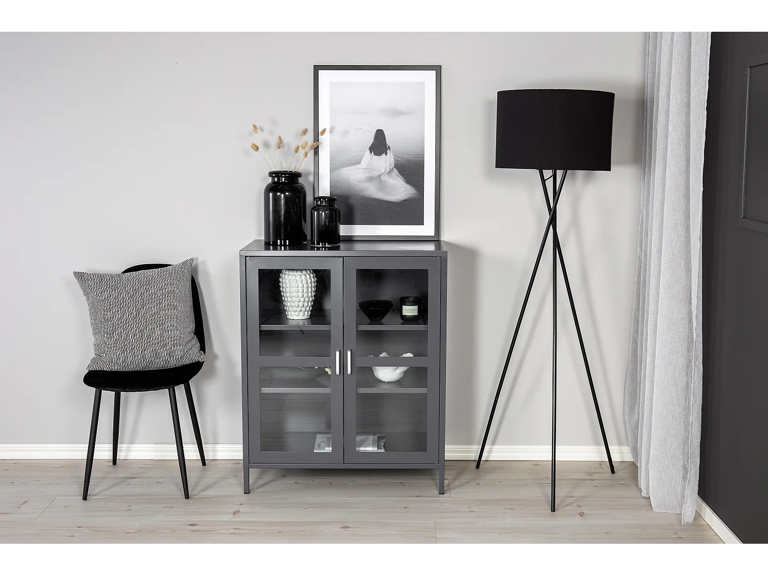 Vitrine ACERO SC80 2D 80x43x97 Cinzento