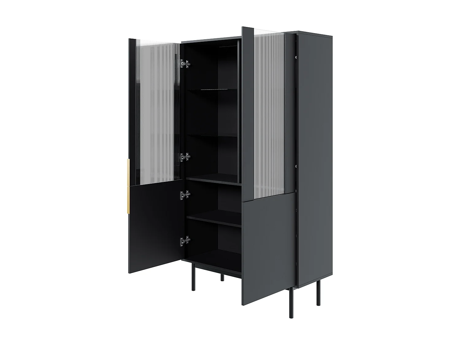 Vitrinekast VIVA SC104 2D 104x39x179 Zwart