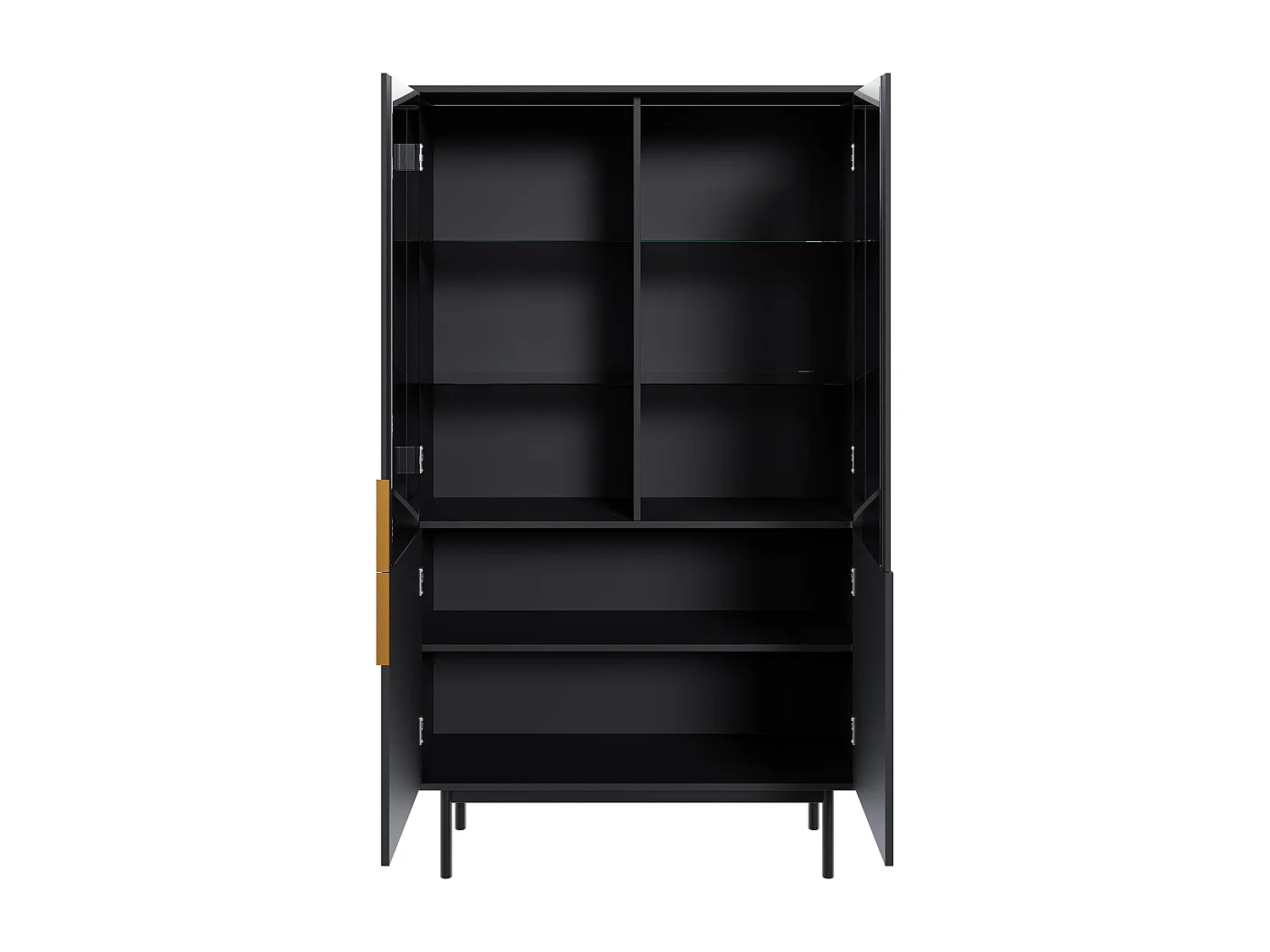 Vitrinekast VIVA SC104 2D 104x39x179 Zwart