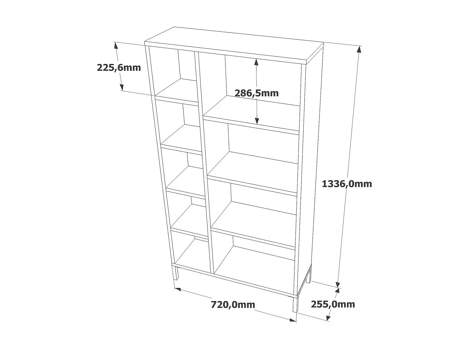 Vitrinekast QUEEN SC72 72x26x134 Natuurlijk