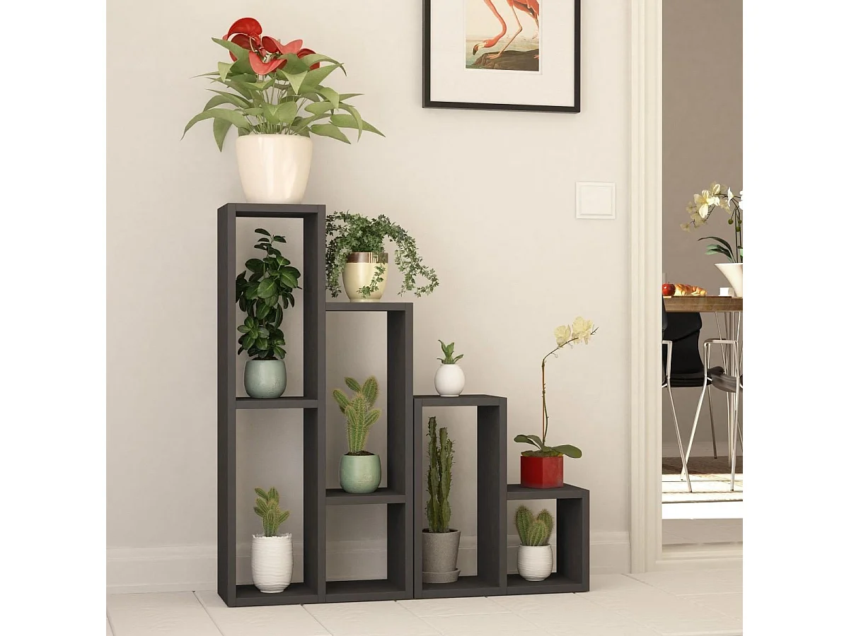 Estante moderna – 89 x 42 x 20 cm e 45 x 42 x 20 cm – Antracite – Aglomerado revestido em melamina