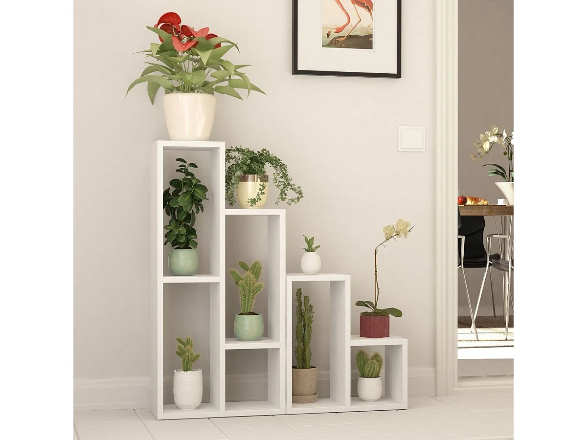 Estante moderna – 42x89x20 cm e 42x45x20 cm – Branca – Aglomerado revestido com melamina