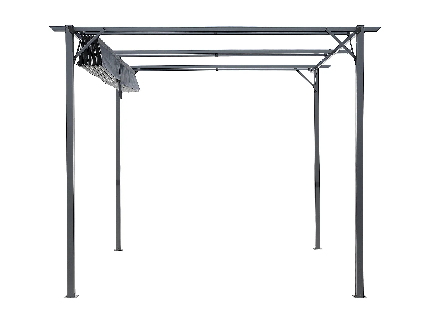 Floraya - Tonnelle de Jardin / Pavillon de Jardin avec toit ouvrant extensible - 286x286x230 cm - Anthracite