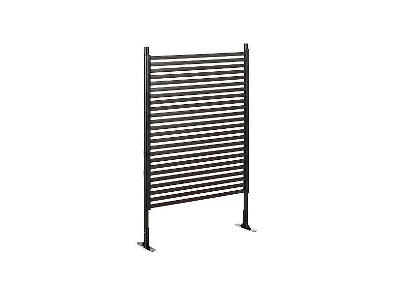 Clôture de jardin panneau en métal revêtement PE - dim. 93L x 22l x 150H cm - marron foncé
