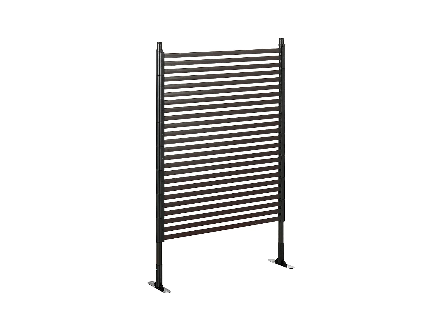 Clôture de jardin panneau en métal revêtement PE - dim. 93L x 22l x 150H cm - marron foncé