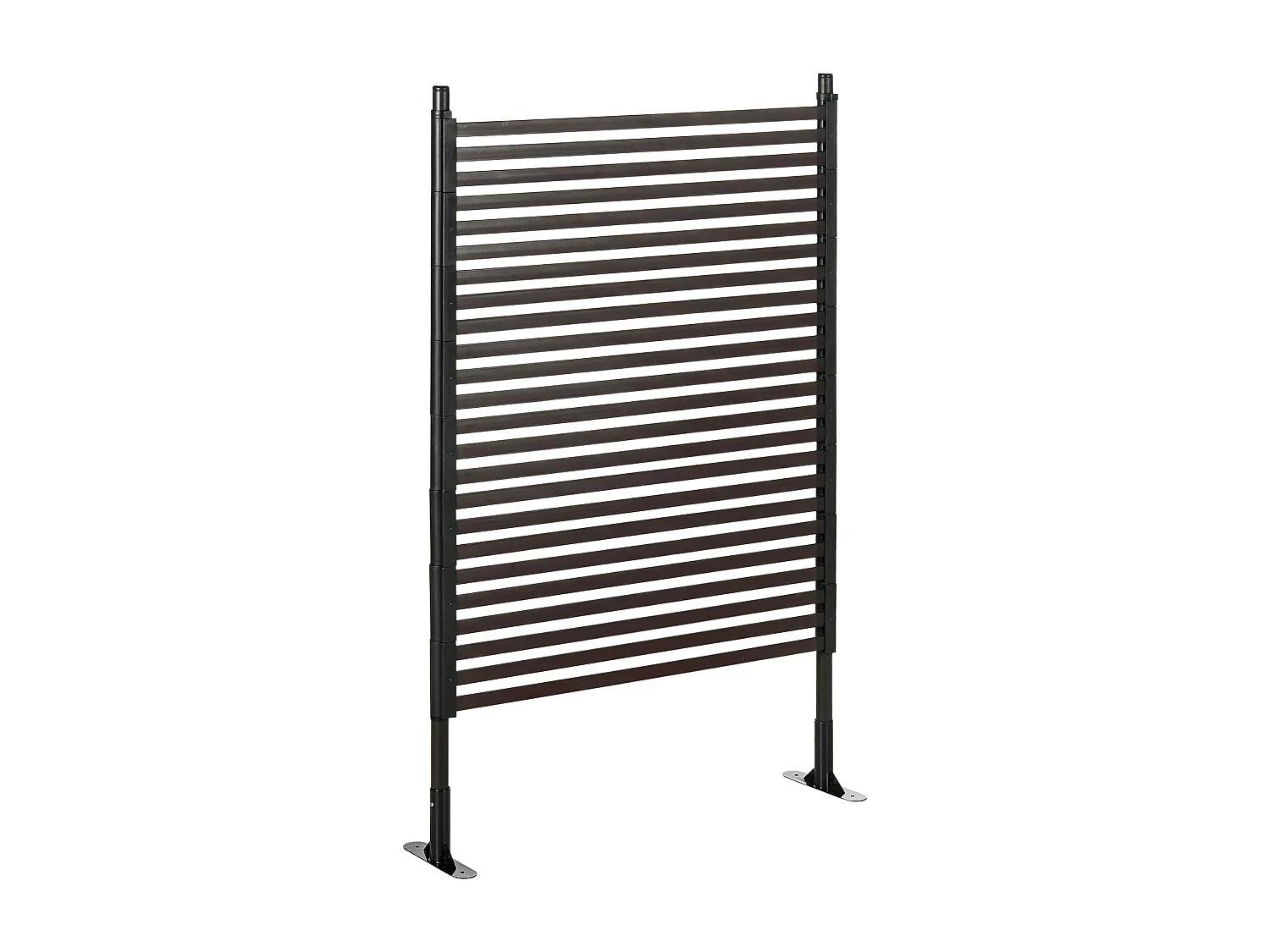 Clôture de jardin panneau en métal revêtement PE - dim. 93L x 22l x 150H cm - marron foncé