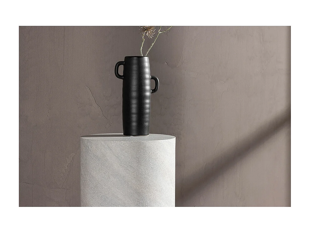 Tavolo angolare York Ø30cm con piedistallo grigio.